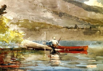The Red Canoe2 Winslow Homer watercolour Oil Paintings